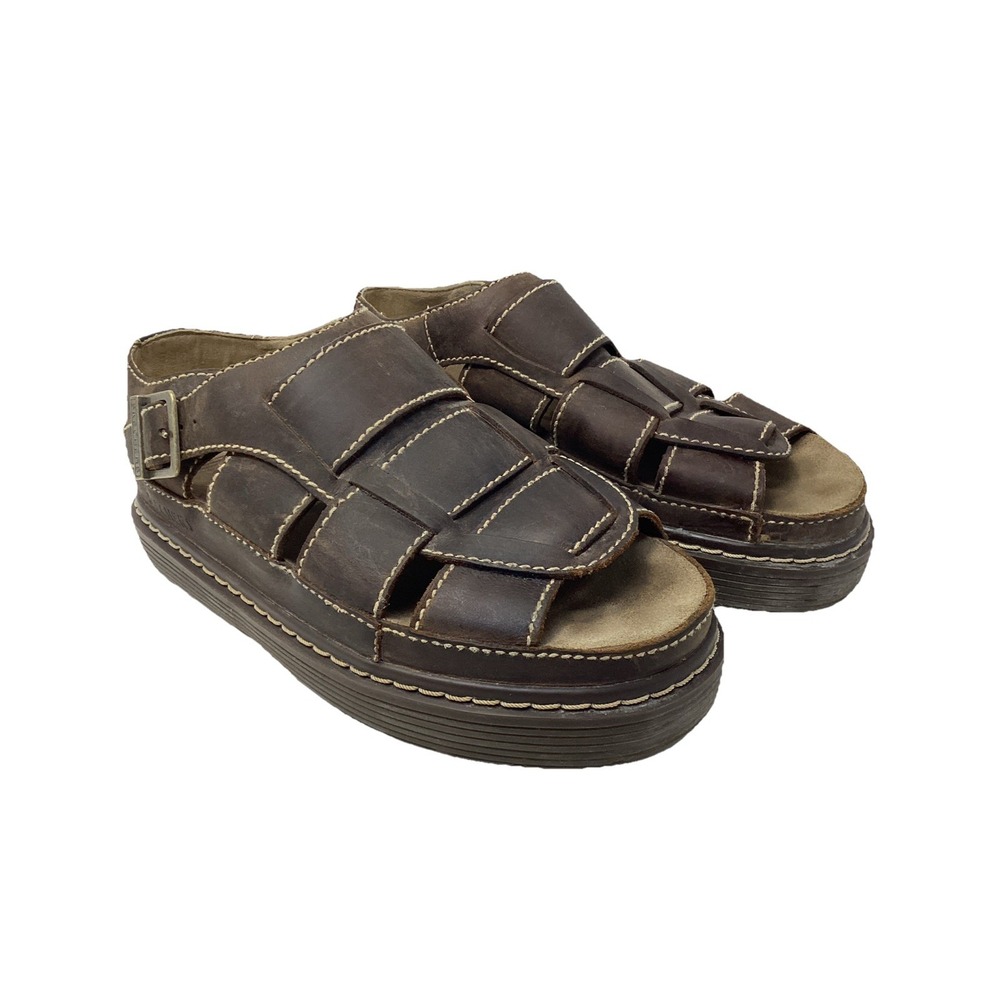 Vintage Skechers Fisherman Sandals Jammers Mens 11 Brown Leather Y2K Chunky
